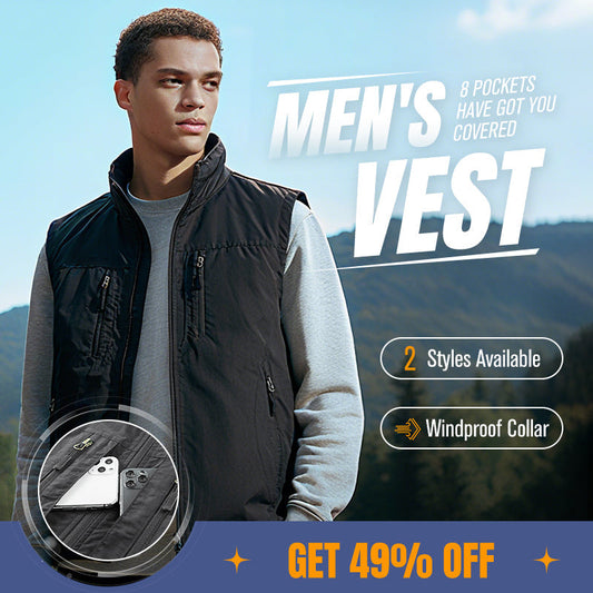 ⏰Limited Time Sale 49% OFF🔥🧥Men's Oversized Sleeveless Vest Jacket With Pockets