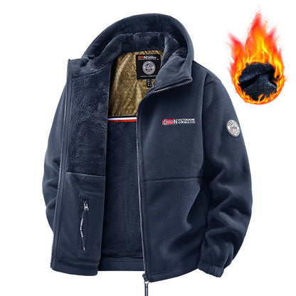 Men's Hooded Casual Warm Jacket with Zipper