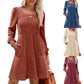 🍂2025 Autumn New Style 50% OFF⏰Women's Square Neck Lantern Sleeve Ribbed Dress
