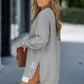 💖Limited Sale 50% OFF💖Long Sleeve Pullover Zipper Slit Casual Sweatshirt Dress