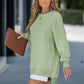 💖Limited Sale 50% OFF💖Long Sleeve Pullover Zipper Slit Casual Sweatshirt Dress