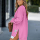 💖Limited Sale 50% OFF💖Long Sleeve Pullover Zipper Slit Casual Sweatshirt Dress