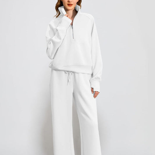 🍁Autumn Specials 49%OFF🔥 Women’s High-Neck Zip-Up Pullover and Wide-Leg Pants Set
