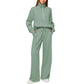 🍁Autumn Specials 49%OFF🔥 Women’s High-Neck Zip-Up Pullover and Wide-Leg Pants Set