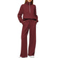 🍁Autumn Specials 49%OFF🔥 Women’s High-Neck Zip-Up Pullover and Wide-Leg Pants Set