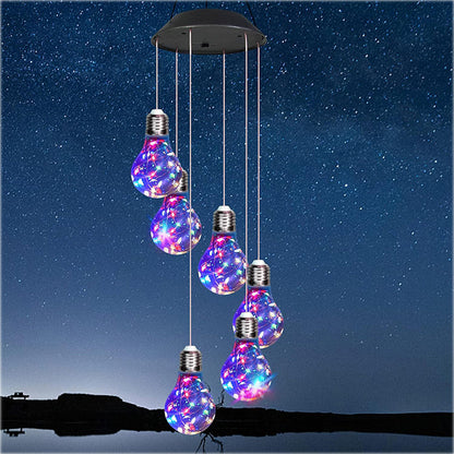 💡Colorful LED Solar-Powered Light Bulb Wind Chimes（50% OFF）