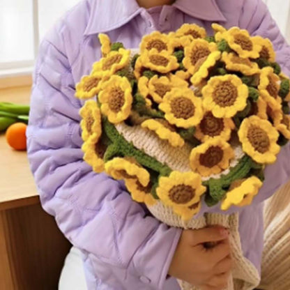 Crochet Rose Bouquet Knitted Blanket