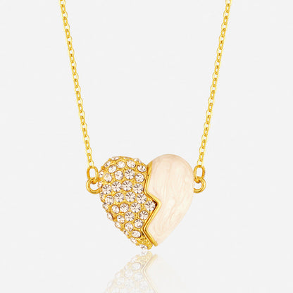 🔥Premium Gold Diamond Magnetic Heart Necklace
