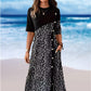 Women's Patchwork Vintage Printed Cotton Linen Dress