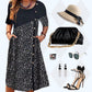 Women's Patchwork Vintage Printed Cotton Linen Dress