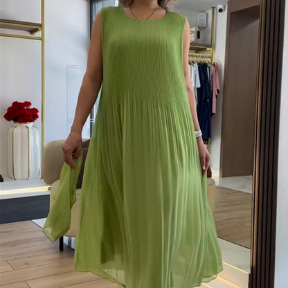 💃🏻Women's Fashion Chiffon Sleeveless Pleated Dress