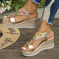 Resort-style Open-Toe Wedge Sandals (50% OFF)