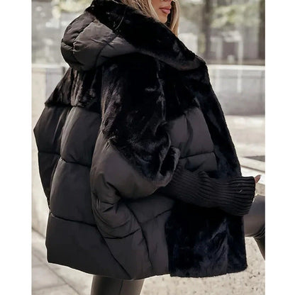 💥New arrivals now available with 50% off-Women’s Oversized Hooded Patchwork Puffer Coat
