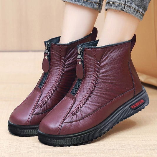 Women's Winter Fleece Ankle Boots | Zip-Up Anti-Slip Warm Footwear