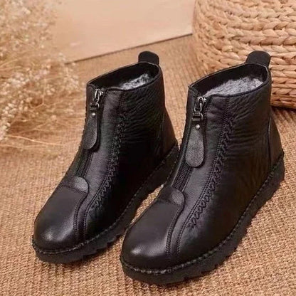 Women's Winter Fleece Ankle Boots | Zip-Up Anti-Slip Warm Footwear